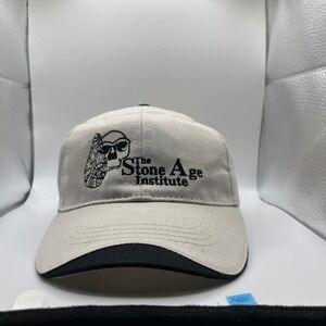 Vintage Hit Wear Baseball Cap Mens OSFM Tan Stone Age Institute Embroidered Hat